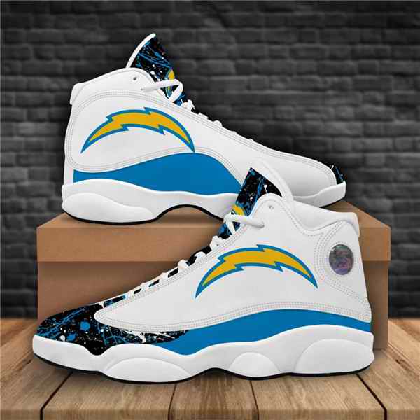Men's Los Angeles Chargers AJ13 Series High Top Leather Sneakers 001